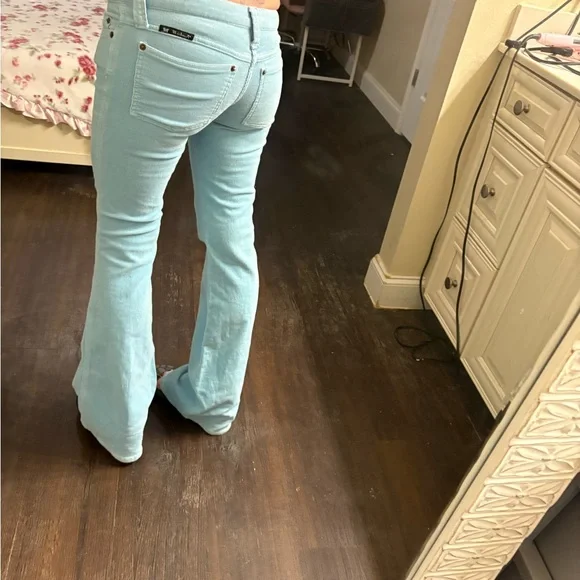 Baby blue Frankie b corduroy flares size 2 Y2K - Picture 2 of 9